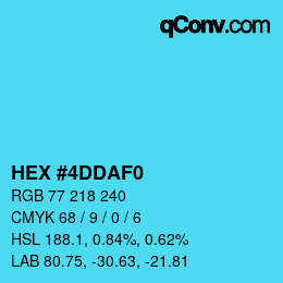 颜色代码: HEX #4DDAF0 | qconv.com