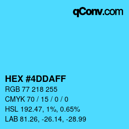 カラーコード: HEX #4DDAFF | qconv.com