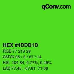 カラーコード: HEX #4DDB1D | qconv.com