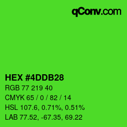 颜色代码: HEX #4DDB28 | qconv.com