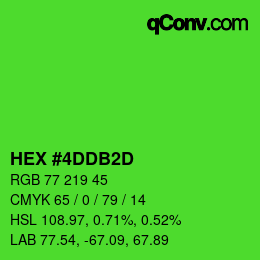 カラーコード: HEX #4DDB2D | qconv.com