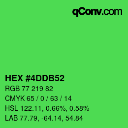 颜色代码: HEX #4DDB52 | qconv.com