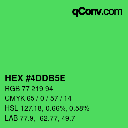 Color code: HEX #4DDB5E | qconv.com
