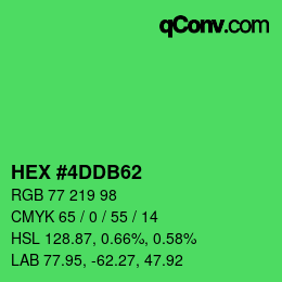 颜色代码: HEX #4DDB62 | qconv.com