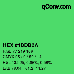 颜色代码: HEX #4DDB6A | qconv.com