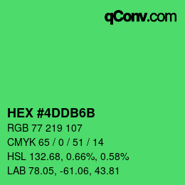 颜色代码: HEX #4DDB6B | qconv.com
