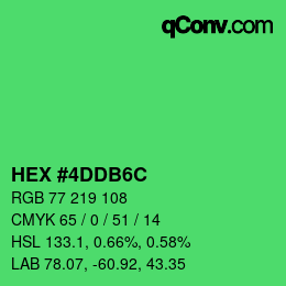 颜色代码: HEX #4DDB6C | qconv.com