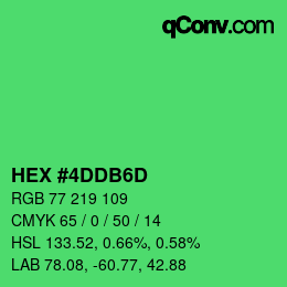 颜色代码: HEX #4DDB6D | qconv.com