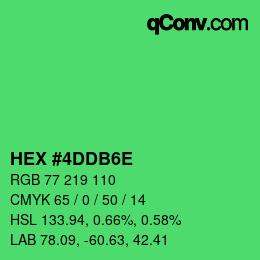 颜色代码: HEX #4DDB6E | qconv.com