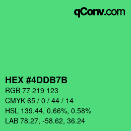 颜色代码: HEX #4DDB7B | qconv.com