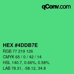 颜色代码: HEX #4DDB7E | qconv.com