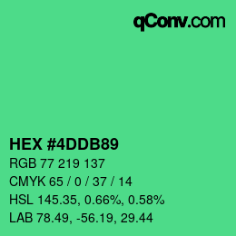 颜色代码: HEX #4DDB89 | qconv.com