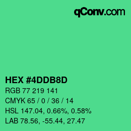 颜色代码: HEX #4DDB8D | qconv.com