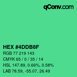 颜色代码: HEX #4DDB8F | qconv.com