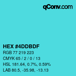 カラーコード: HEX #4DDBDF | qconv.com