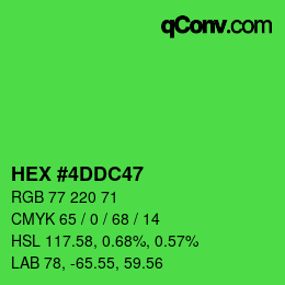 Color code: HEX #4DDC47 | qconv.com