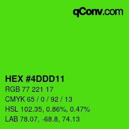 Color code: HEX #4DDD11 | qconv.com