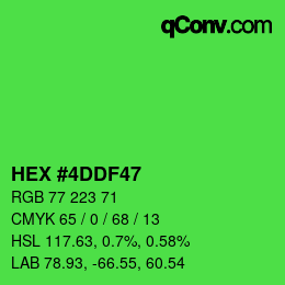 カラーコード: HEX #4DDF47 | qconv.com