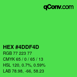 Color code: HEX #4DDF4D | qconv.com