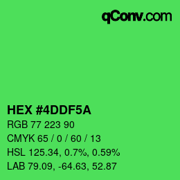 カラーコード: HEX #4DDF5A | qconv.com