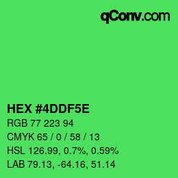 Código de color: HEX #4DDF5E | qconv.com