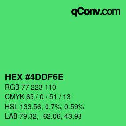 Color code: HEX #4DDF6E | qconv.com