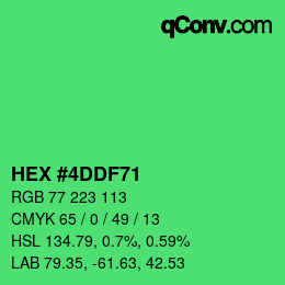 カラーコード: HEX #4DDF71 | qconv.com
