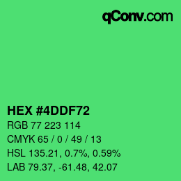 Color code: HEX #4DDF72 | qconv.com