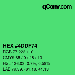 Color code: HEX #4DDF74 | qconv.com