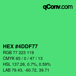 カラーコード: HEX #4DDF77 | qconv.com