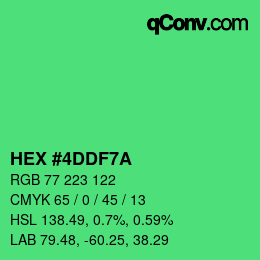 カラーコード: HEX #4DDF7A | qconv.com