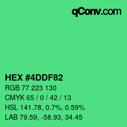 Código de color: HEX #4DDF82 | qconv.com