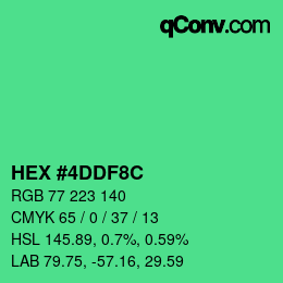 Color code: HEX #4DDF8C | qconv.com