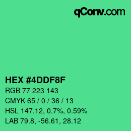 カラーコード: HEX #4DDF8F | qconv.com