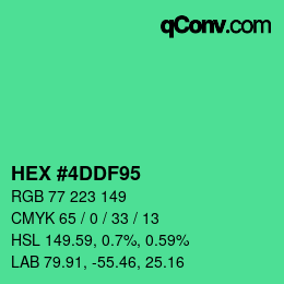 Color code: HEX #4DDF95 | qconv.com