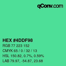 カラーコード: HEX #4DDF98 | qconv.com