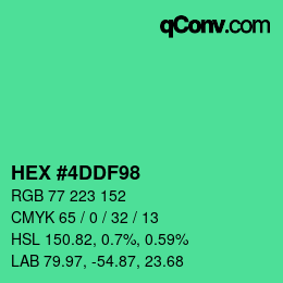 Color code: HEX #4DDF98 | qconv.com