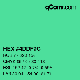 Color code: HEX #4DDF9C | qconv.com
