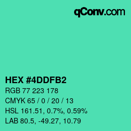 カラーコード: HEX #4DDFB2 | qconv.com