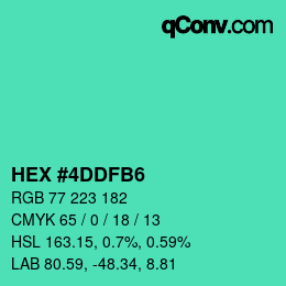 Color code: HEX #4DDFB6 | qconv.com
