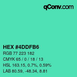 カラーコード: HEX #4DDFB6 | qconv.com