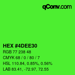 Color code: HEX #4DEE30 | qconv.com