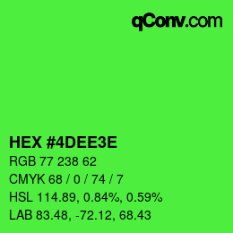 Código de color: HEX #4DEE3E | qconv.com