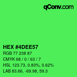 カラーコード: HEX #4DEE57 | qconv.com