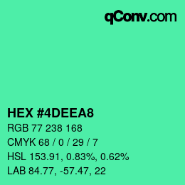 Color code: HEX #4DEEA8 | qconv.com