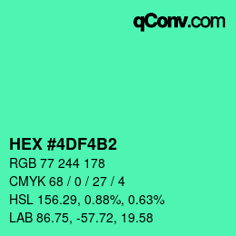 Color code: HEX #4DF4B2 | qconv.com