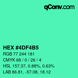カラーコード: HEX #4DF4B5 | qconv.com