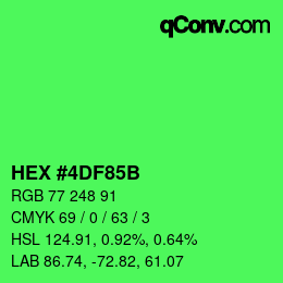 Color code: HEX #4DF85B | qconv.com