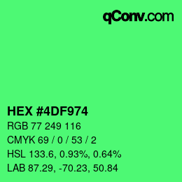 Color code: HEX #4DF974 | qconv.com