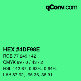 Color code: HEX #4DF98E | qconv.com